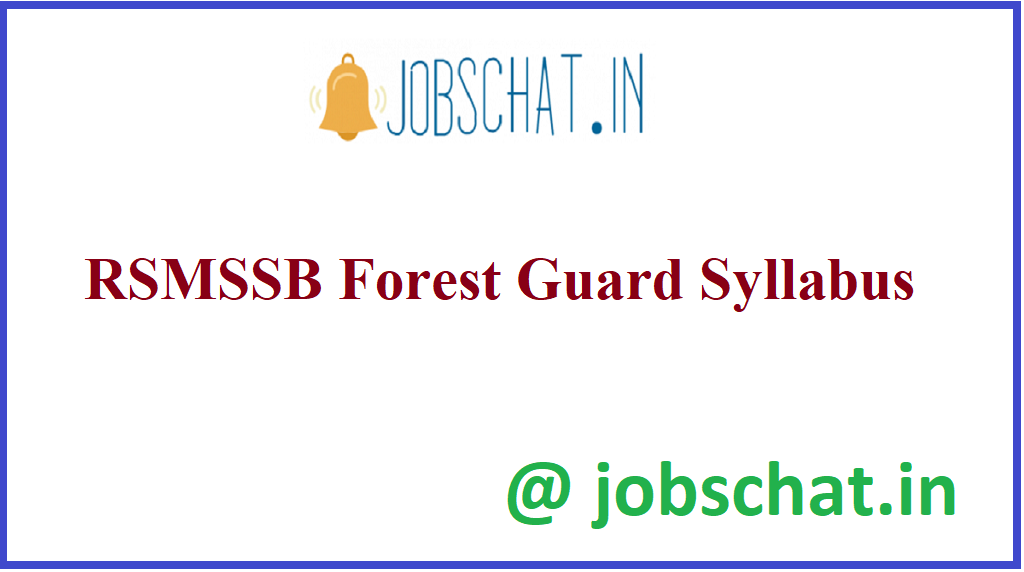 RSMSSB Forest Guard Syllabus