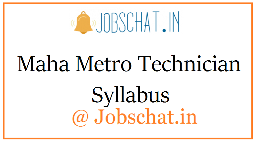 Maha Metro Technician Syllabus 