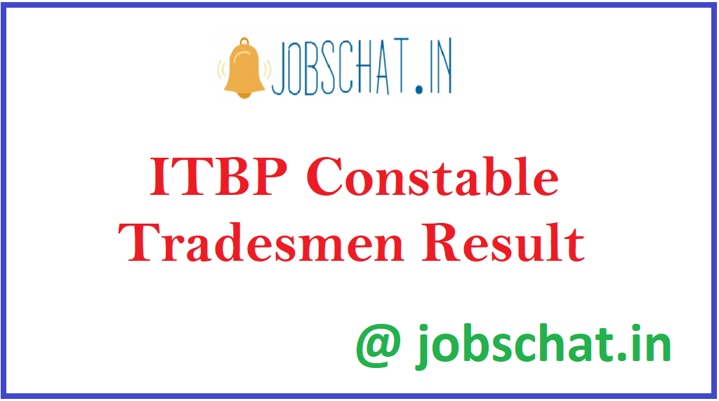 ITBP Constable Tradesmen Result 