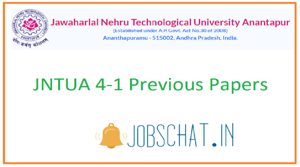 JNTUA 4 1 Previous Papers Download R15 R13 JNTU Anantapur 4 1 B