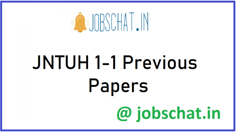 JNTUH 1-1 Previous Papers - B.Tech & B.Pharmacy