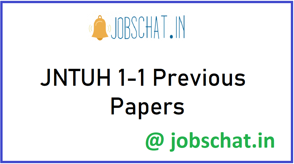JNTUH 1-1 Previous Papers