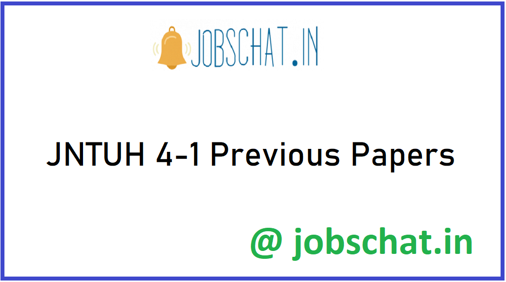 JNTUH 4-1 Previous Papers