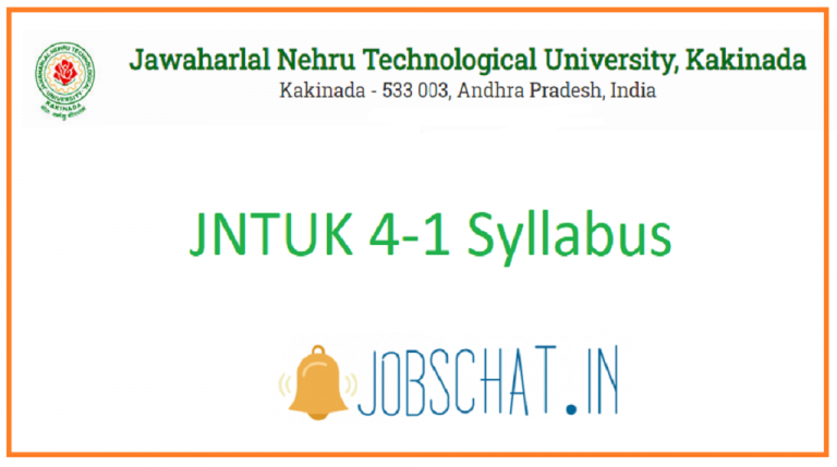 JNTUK 4-1 Syllabus 2022 R20, R19, R16 B.Tech, B.Pharm