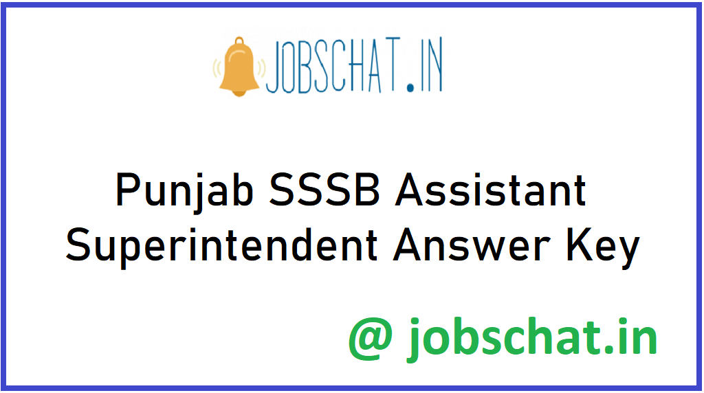 Punjab SSSB Assistant Superintendent Answer Key 