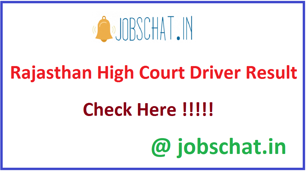 Rajasthan High Court Driver Result
