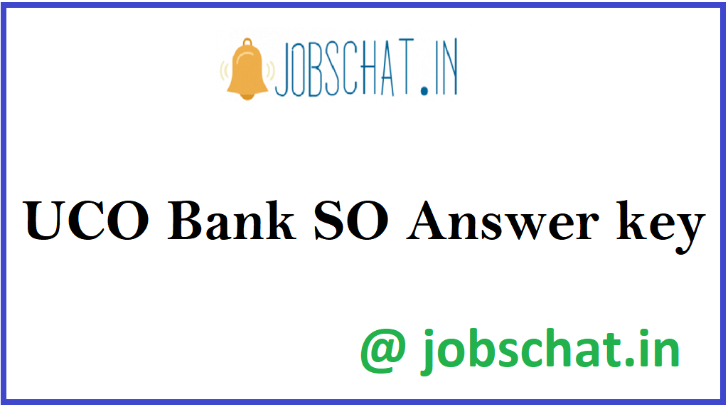 UCO Bank SO Answer key 