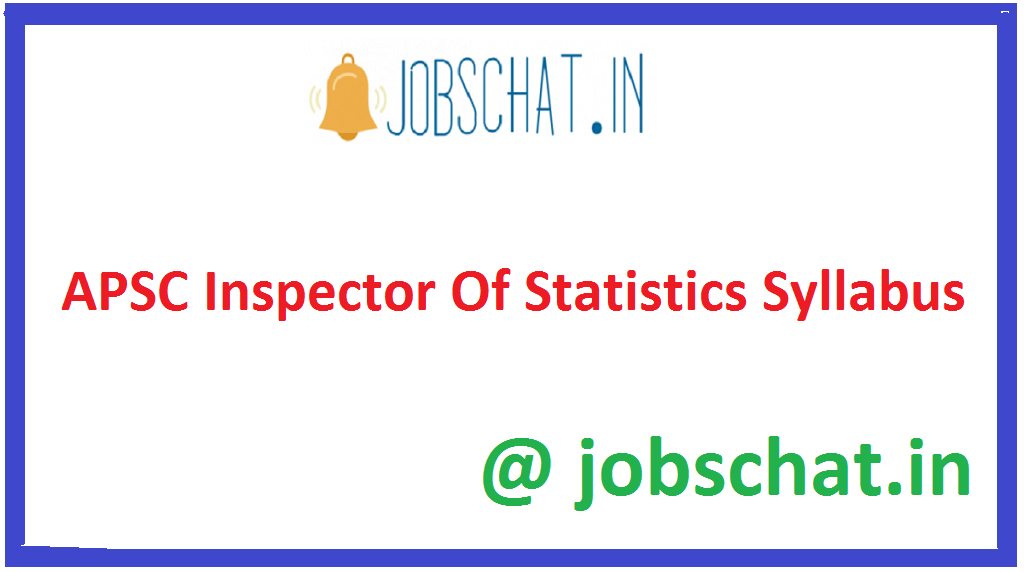 APSC Inspector Of Statistics Syllabus
