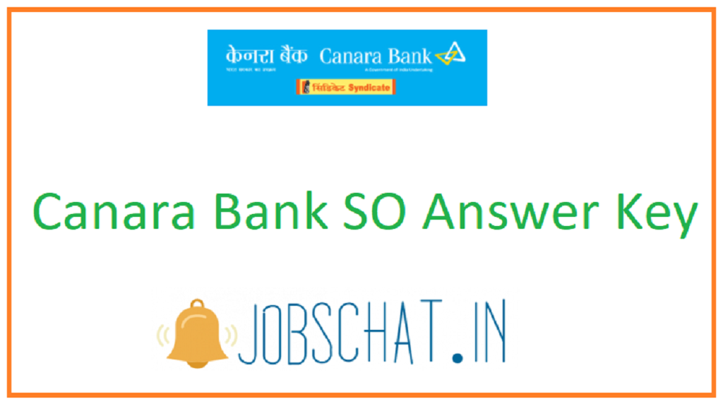 Canara Bank SO Answer Key