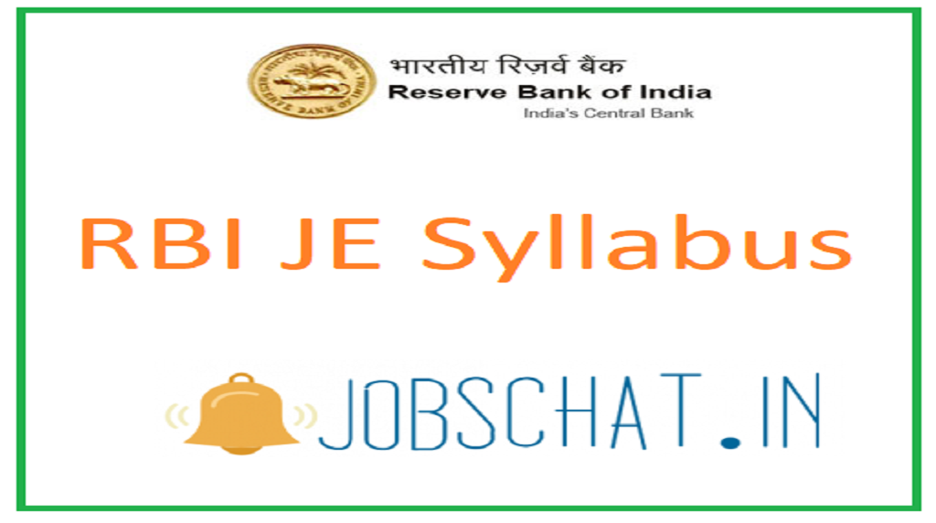 RBI JE Syllabus