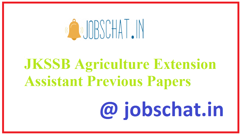 JKSSB Agriculture Extension Assistant Previous Papers