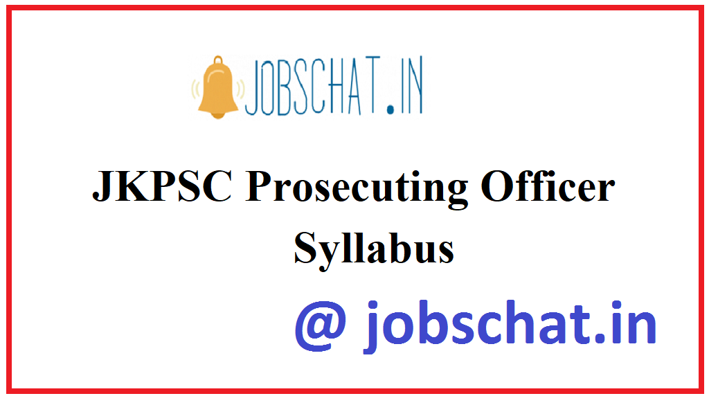 JKPSC Prosecuting Officer Syllabus