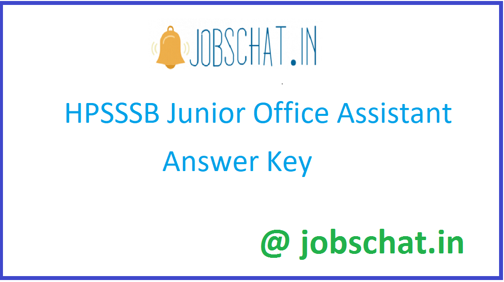 HPSSSB Junior Office Assistant Answer Key