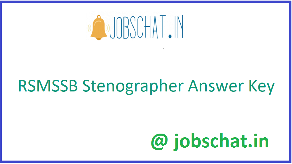 RSMSSB Stenographer Answer Key