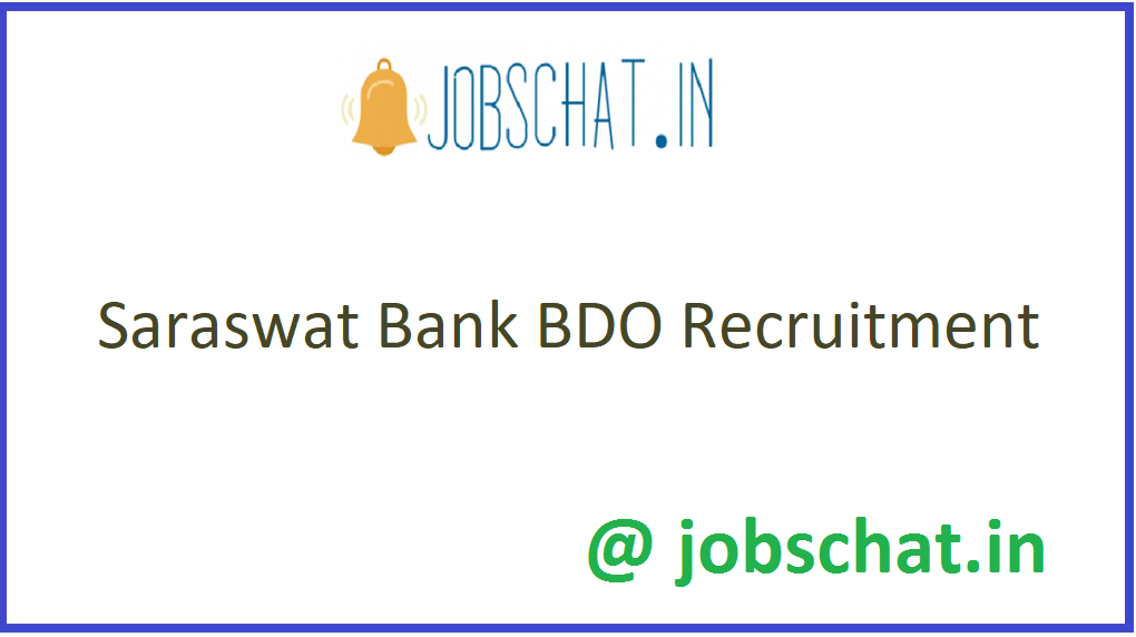 Saraswat Bank BDO Recruitment