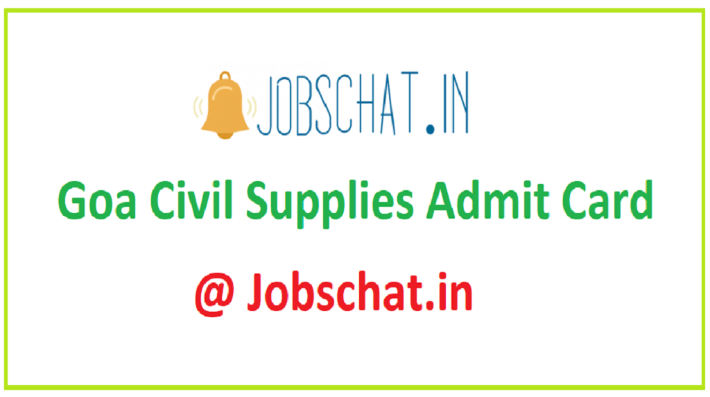 Goa Civil Supplies Admit Card