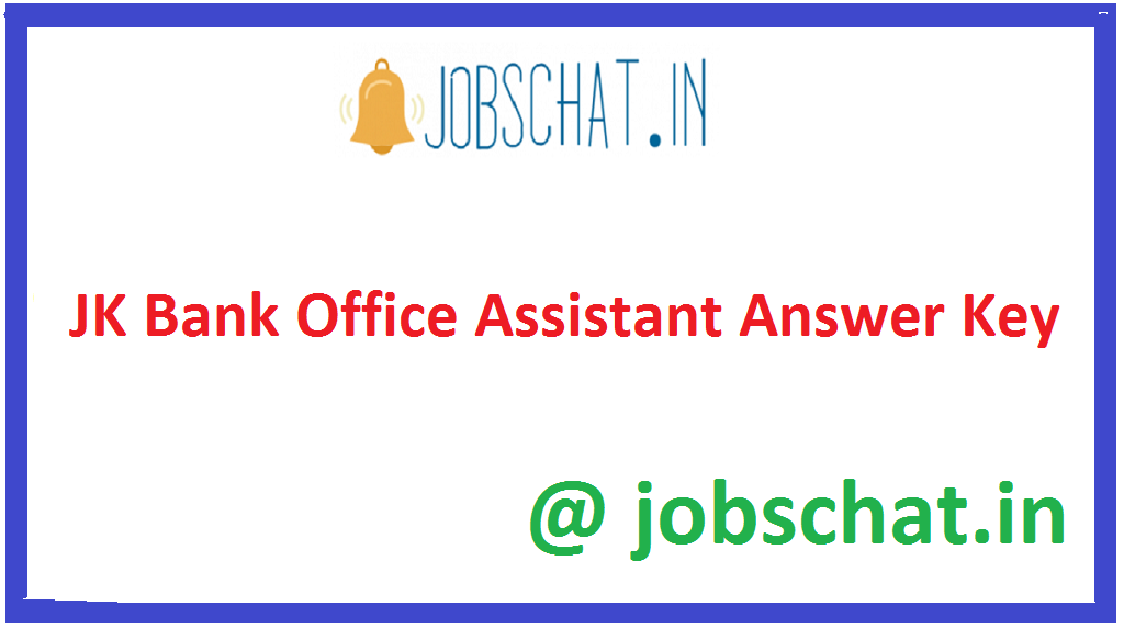 JK Bank Office Assistant Answer Key