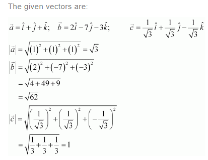 NCERT Solutions For Class 12 Maths Chapter 10 Vector Algebra Ex 10.2 q 1(a)