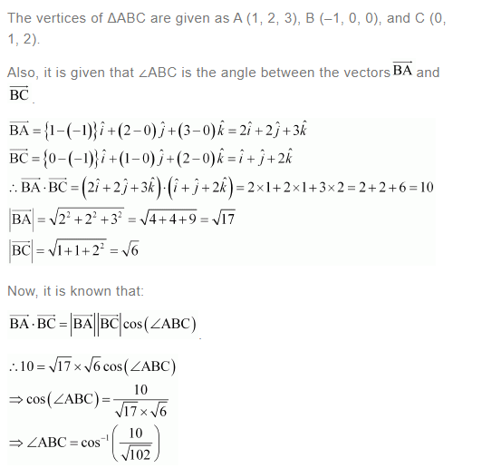 NCERT Solutions For Class 12 Maths Chapter 10 Vector Algebra Ex 10.3 q 15(a)