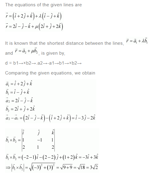NCERT Solutions For Class 12 Maths Chapter 11 Three Dimensional Geometry Ex 11.2 q 14(a)