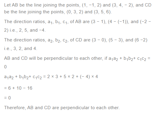 NCERT Solutions For Class 12 Maths Chapter 11 Three Dimensional Geometry Ex 11.2 q 2(a)