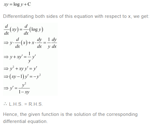 NCERT Solutions For Class 12 Maths Chapter 9 Differential Equations Ex 9.2 q 7(a)