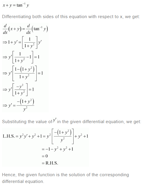 NCERT Solutions For Class 12 Maths Chapter 9 Differential Equations Ex 9.2 q 9(a)