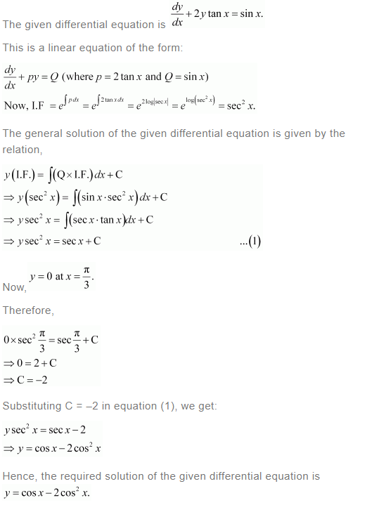 NCERT Solutions For Class 12 Maths Chapter 9 Differential Equations Ex 9.6 q 13(a)