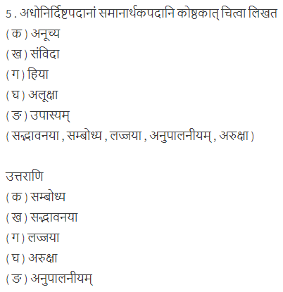 ncert solutions for class 12 ssanskrit chapter 1 q 5